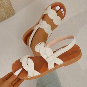 NWOT Hoshose New Roman Slingback Bohemian Non-Slip on Flat Sandals Sz. 41
